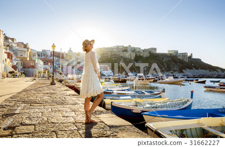Italian summer fashion - happy girl in white dress Italian summer fashion - happy girl in white dress 31662227