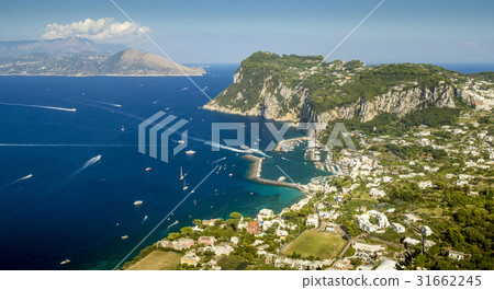 Aerial panorama of Capri island, Italy 31662245