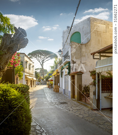 Street of Anacapri town on Capri island in Italy Street of Anacapri town on Capri island in Italy 31662271