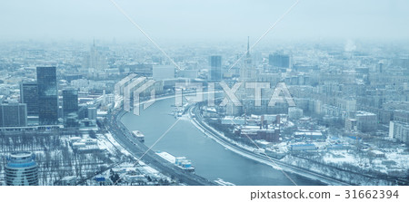 Aerial panorama of Moscow city in winter, Russia Aerial panorama of Moscow city in winter, Russia 31662394