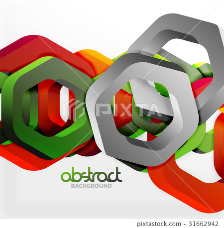 Overlapping hexagons design background Overlapping hexagons design background 31662942