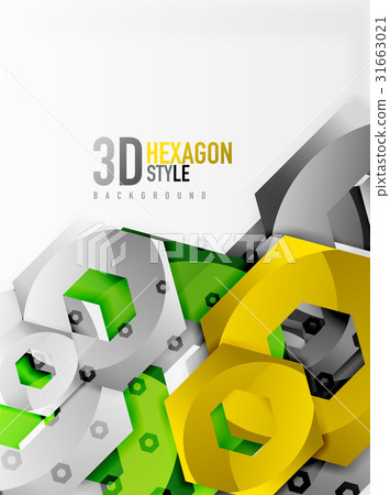 Vector 3d hexagon background - Stock Illustration [31663021] - PIXTA