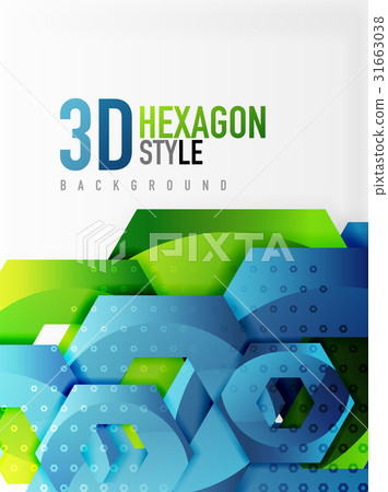 Vector 3d hexagon background - Stock Illustration [31663038] - PIXTA