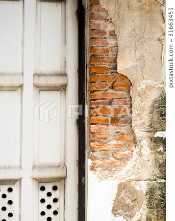 Old wall broken brick  see a orange brickwall 31663451