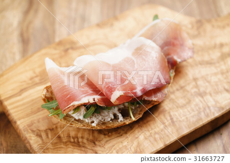 italian sandwich with speck and arugula salad italian sandwich with speck and arugula salad 31663727