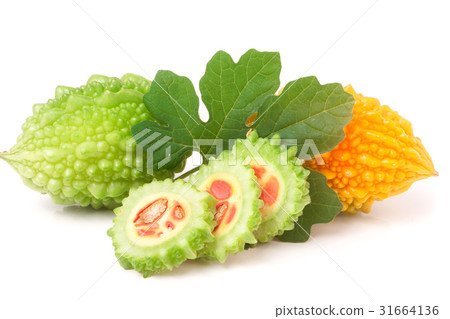 green and yellow momordica or karela isolated on 31664136