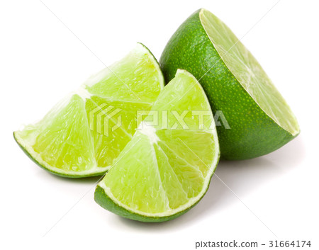 lime with slices isolated on white background lime with slices isolated on white background 31664174