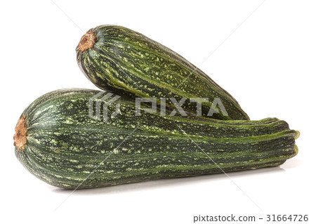 Two green zucchini isolated on white background 31664726