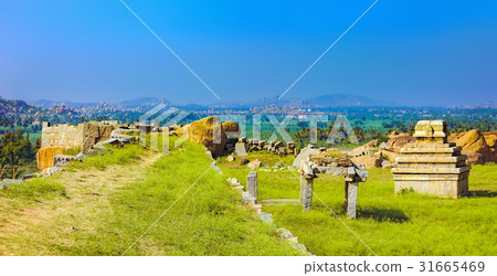 View of Hemakuta hill sunset point, Hampi, India 31665469