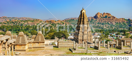 Panorama of Hampi, view of the Virupaksha temple 31665492