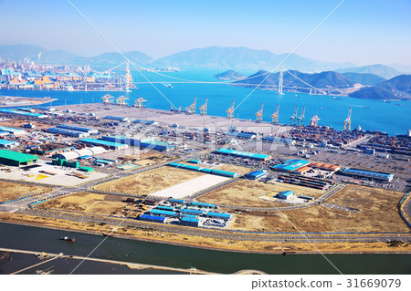 Yi Soon Shin Bridge, POSCO, Gwangyang Port, Gwangyang Bay, Gwangyang, Jeonnam Yi Soon Shin Bridge, POSCO, Gwangyang Port, Gwangyang Bay, Gwangyang, Jeonnam 31669079