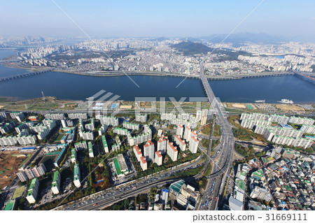Hannam Bridge, Riverside North Road, Olympic Boulevard, Han River Municipal Park, Gangnam-gu, Han River, Seoul 31669111