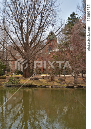 Sapporo walk: Red brick front yard 31669715