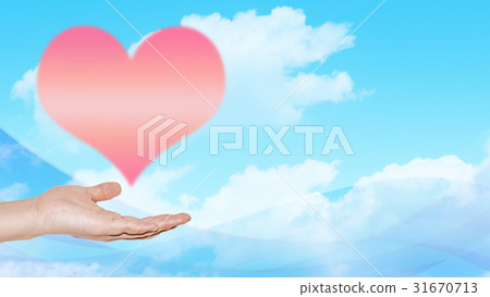 Hand Heart Sky Cloud 31670713