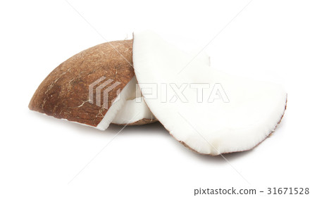 coconut pieces isolated 31671528
