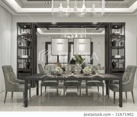 luxury and modern restaurant and dining zone 31671902
