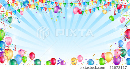 Balloon Ribbon Colorful background - Stock Illustration [31672117] - PIXTA