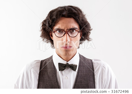 Stern smart guy expressing his seriousness 31672496