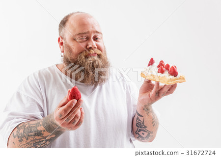 Thick guy does not like healthy food 31672724