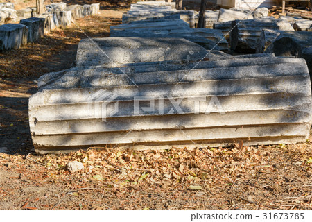 Columns in ancient city Troy. Turkey 31673785