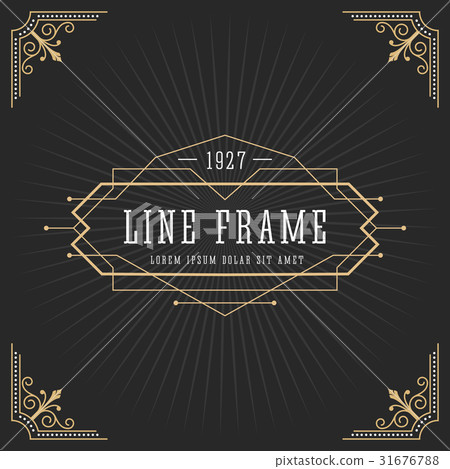 Vintage line frame design for label Vintage line frame design for label 31676788