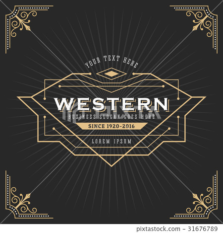 Vintage line frame design for label Vintage line frame design for label 31676789