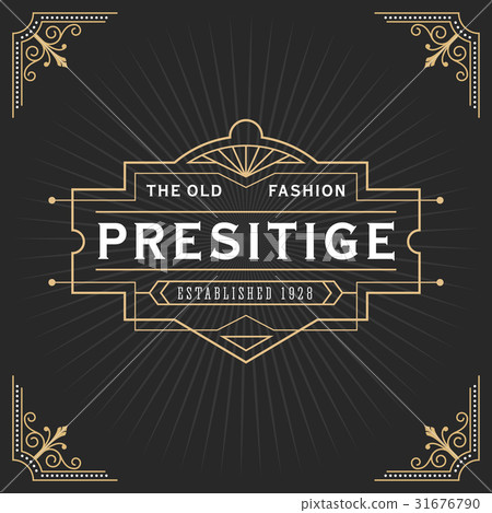Vintage line frame design for label Vintage line frame design for label 31676790