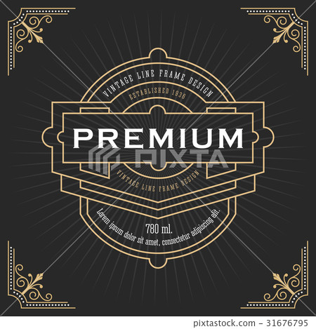 Vintage line frame design for label Vintage line frame design for label 31676795