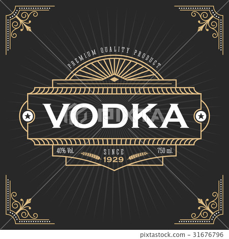 Vintage line frame design for label Vintage line frame design for label 31676796