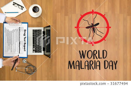MALARIA mosquito sucking blood World Day aler 31677494