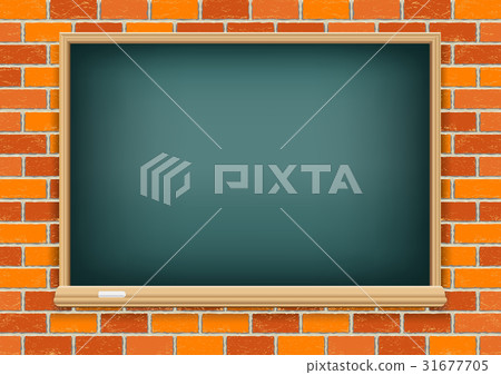 Blackboard on red brick background Blackboard on red brick background 31677705