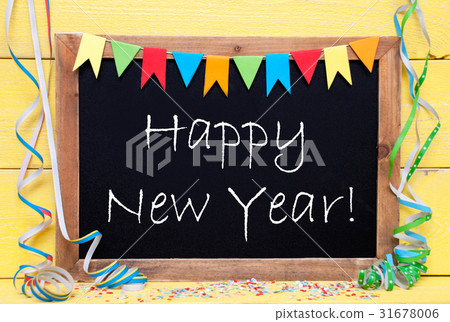 Chalkboard, Party Decoration, Text Happy New Year 31678006