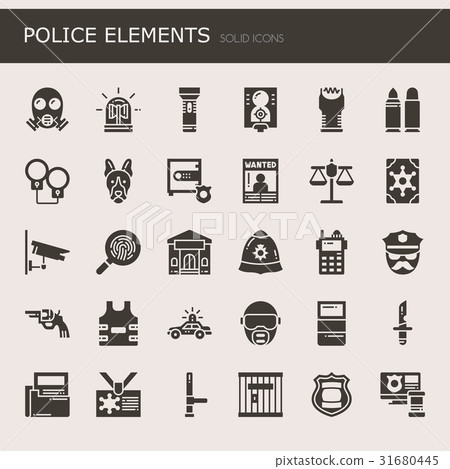 Police Elements - Stock Illustration [31680445] - PIXTA