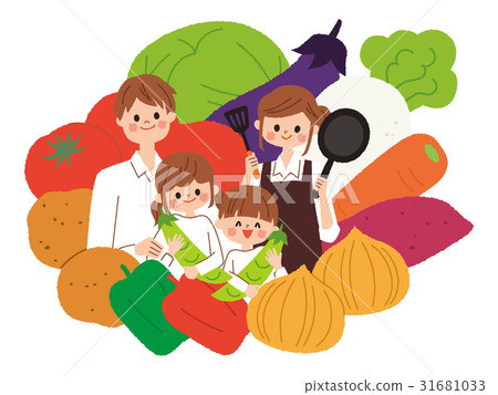 Family 4 person vegetables 31681033