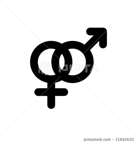 Male and female gender symbol. Simple black flat 31682620