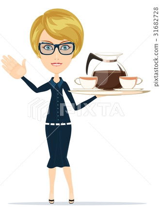 Waitress serving coffee or tea Waitress serving coffee or tea 31682728
