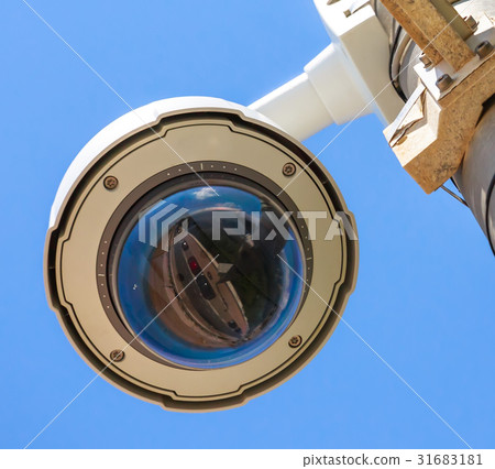 Security CCTV camera under blue sky 31683181