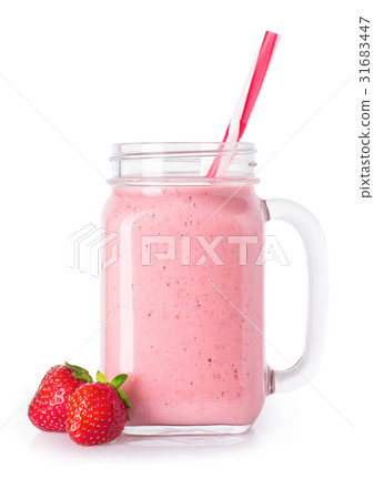 strawberry smoothie isolated on white  31683447