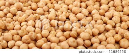 Dried chickpea beans close up background 31684238