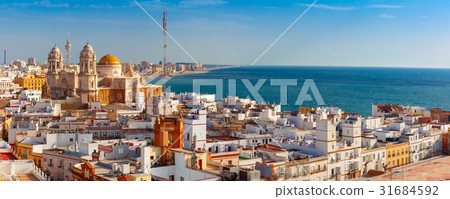 Rooftops and Cathedral in Cadiz, Andalusia, Spain 31684592