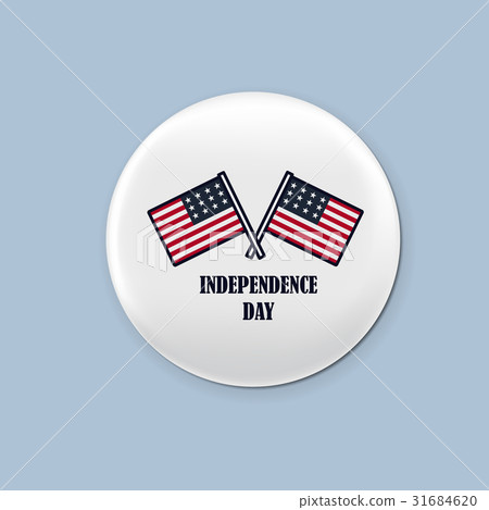 Steel round badge set. Patriotic brooch. 4th of 31684620