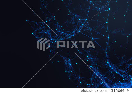 Technological connection futuristic shape, blue 31686649