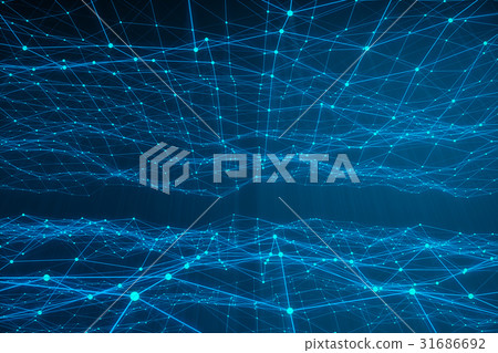 Technological connection futuristic shape, blue Technological connection futuristic shape, blue 31686692