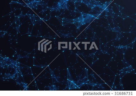 Technological connection futuristic shape, blue Technological connection futuristic shape, blue 31686731