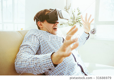 The man with glasses of virtual reality. Future 31686979