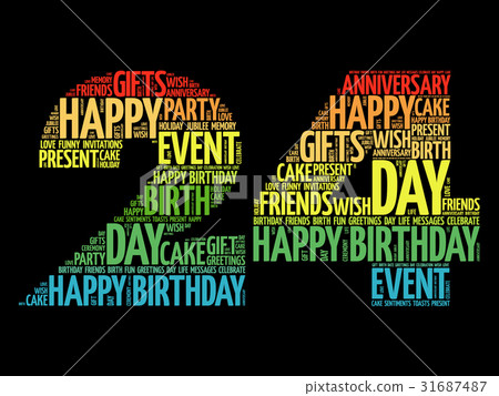Happy 24th birthday word cloud Happy 24th birthday word cloud 31687487