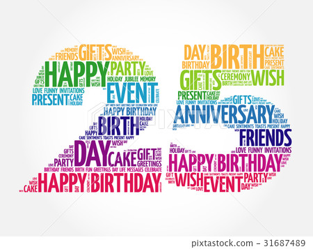Happy 25th birthday word cloud Happy 25th birthday word cloud 31687489
