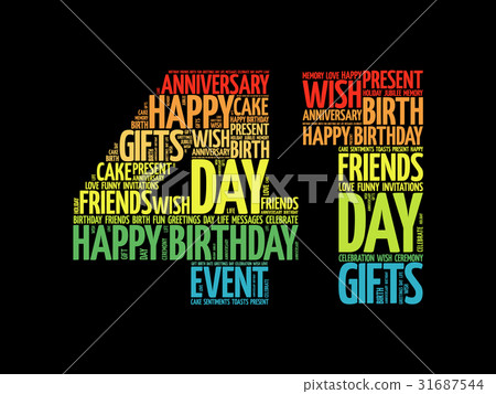 Happy 41st birthday word cloud 31687544