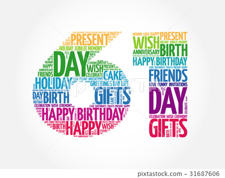 Happy 61st birthday word cloud Happy 61st birthday word cloud 31687606