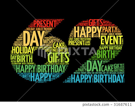 Happy 62nd birthday word cloud 31687611